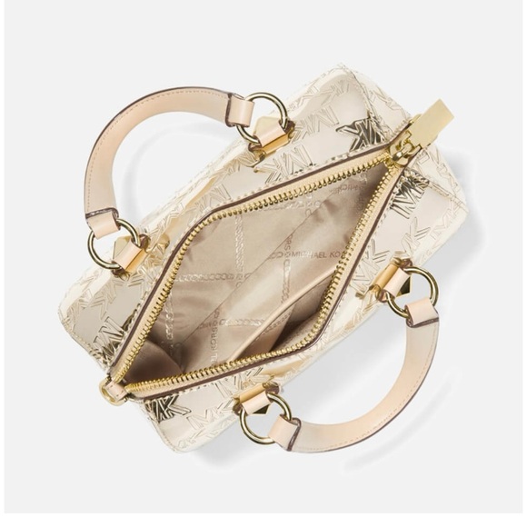 NWT Michael Kors Grayson small duffle crossbody bag metallic - Picture 5 of 9